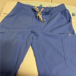 FIG seal blue medium scrub pants with drawstring grey.
